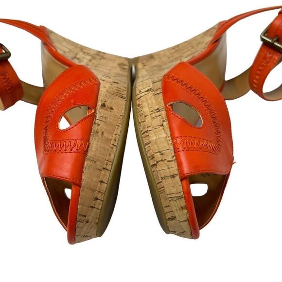 Nine West orange braveit platform wedge sandals size 6.5 - Picture 15 of 15